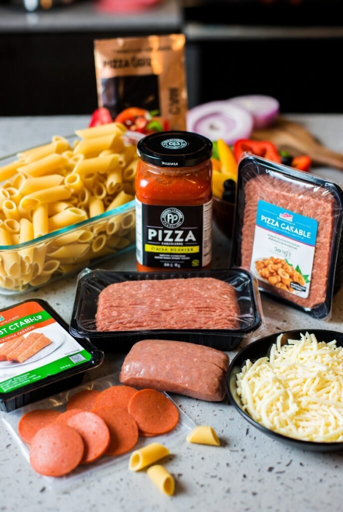 Meat Lovers Pizza Casserole ingredients 
